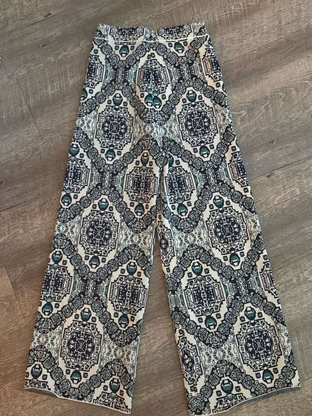 Free People "Sun in the West" Wide Leg Knit Pants